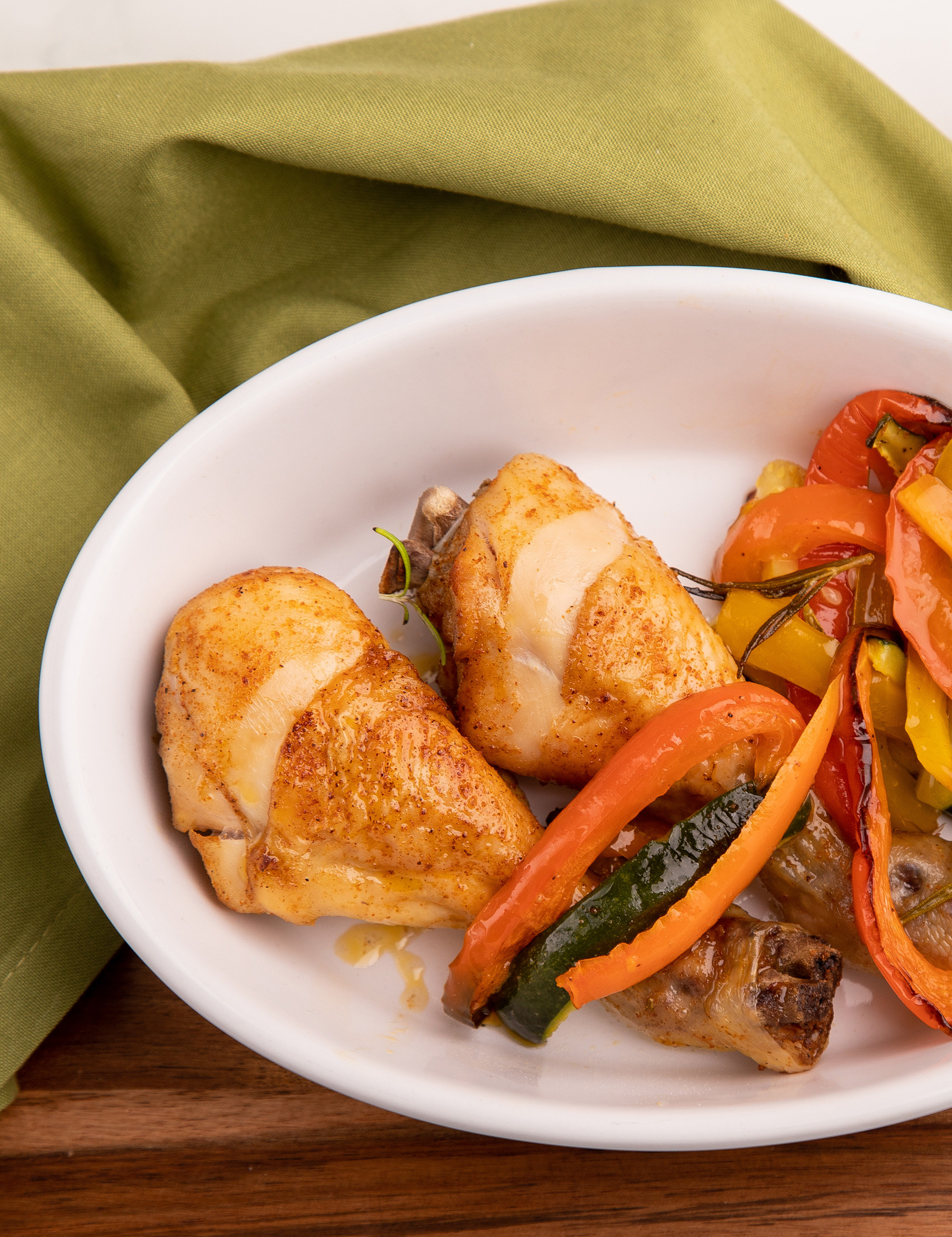 Fusi di pollo con verdure di stagione